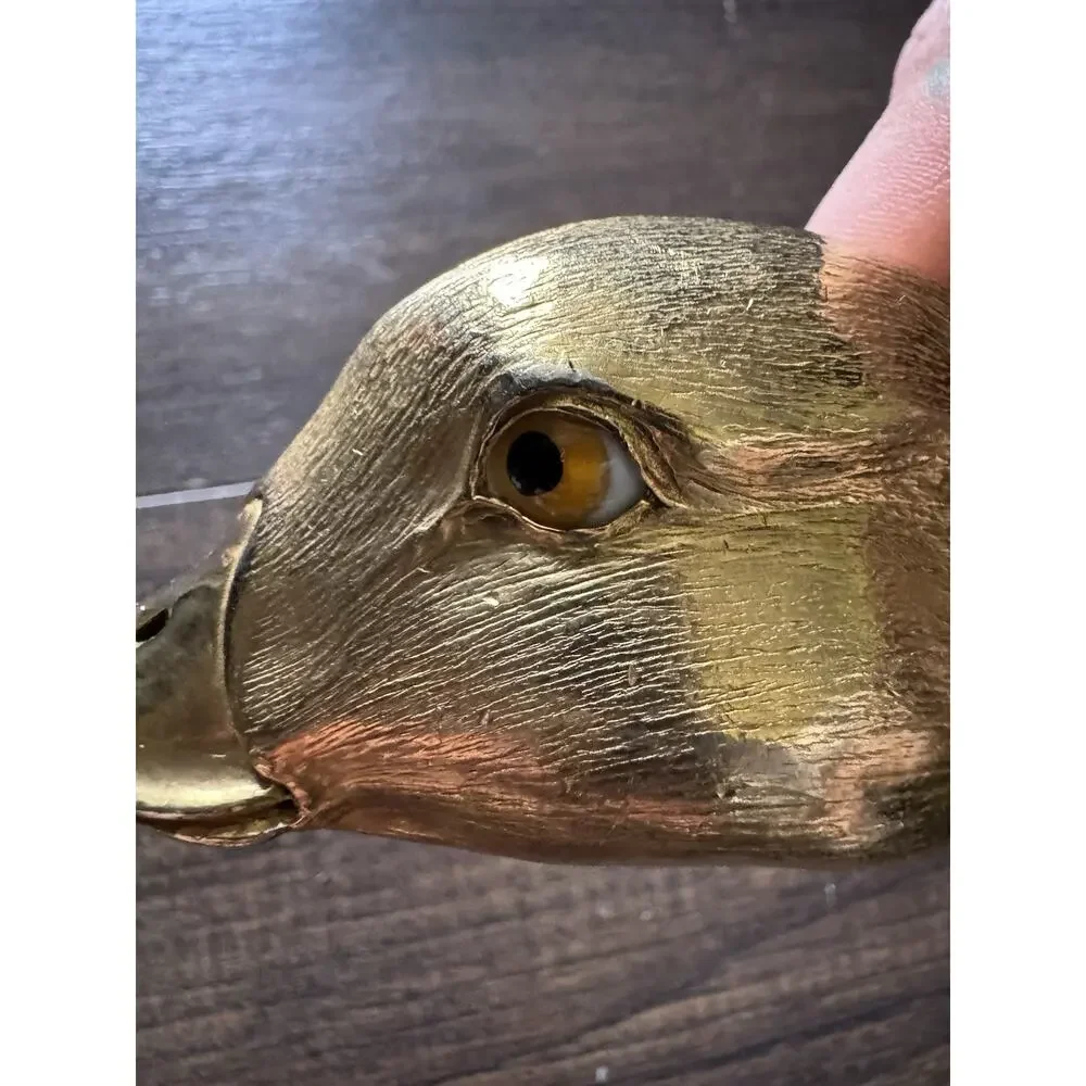 Vintage 1980s Christopher Ross Mallard Duck Belt Buckle 24kt Gold Original Belt